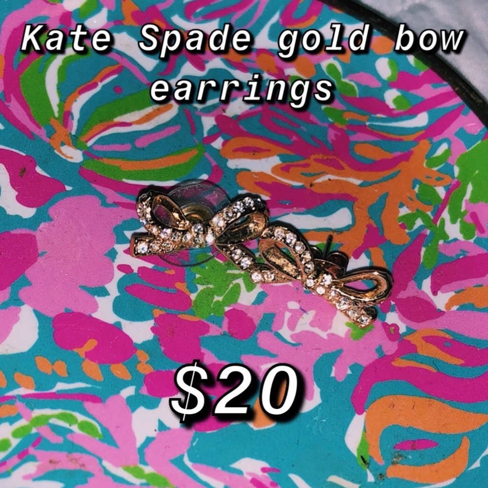 Kate Spade gold bow earrings